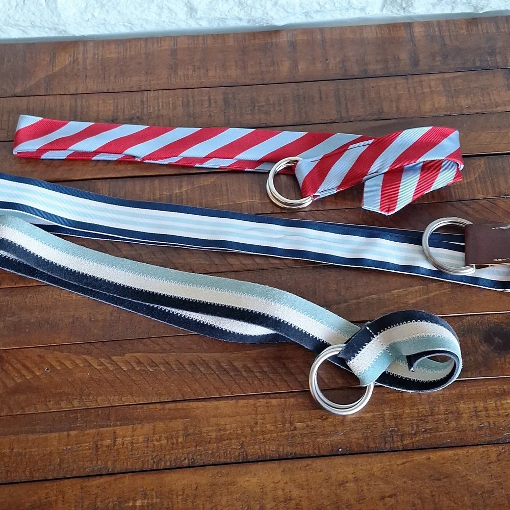 J. Crew And Gap Striped Belt Lot (3) - Picture 3 of 4